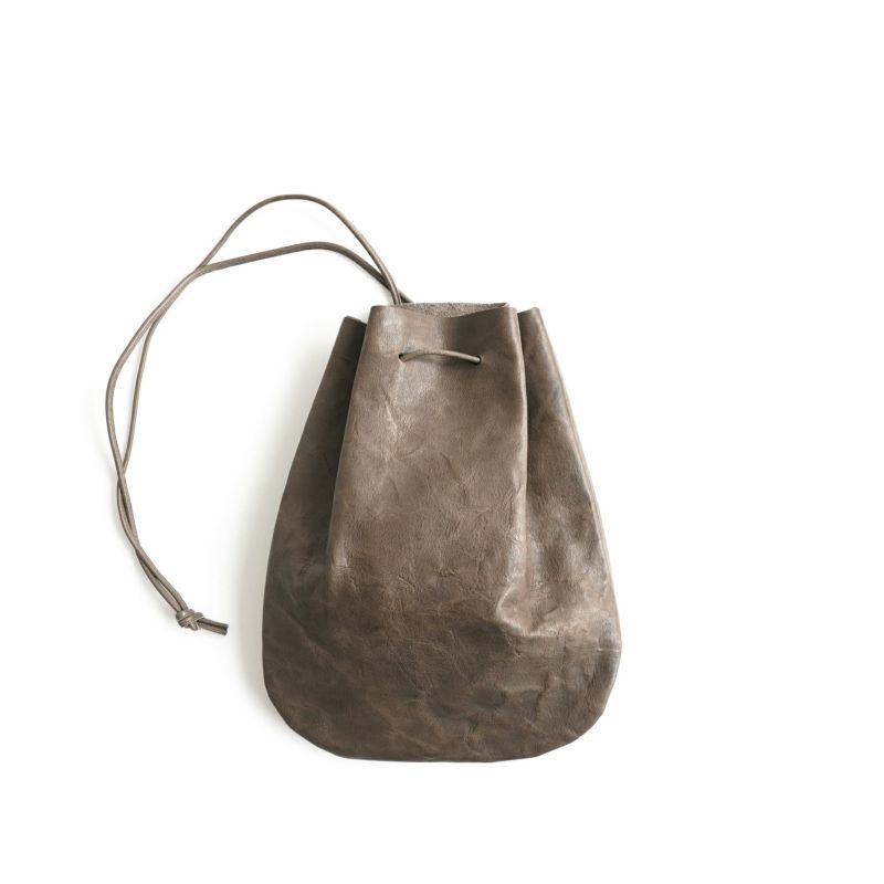 VEGETABLE HORSE LEATHER DROP SHAPE POUCH M ドロップシェイプポーチM | evergreen works  online store