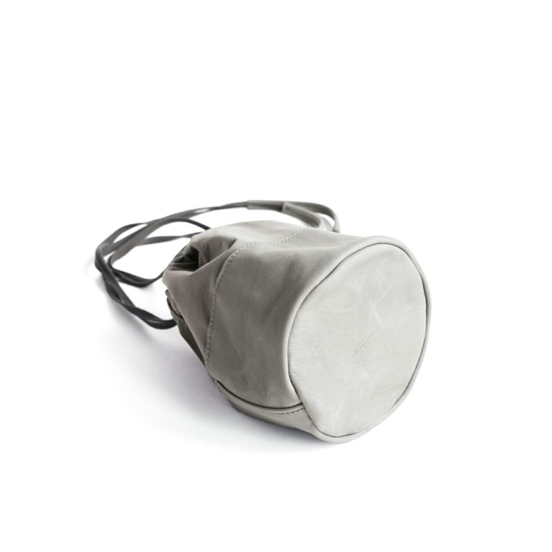 CALF LEATHER COMBI DRAWSTRINGS POUCH S ドローストリング