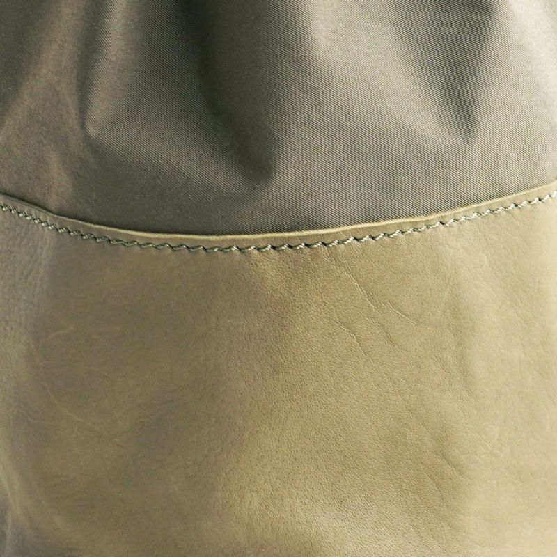 CALF LEATHER COMBI DRAWSTRINGS POUCH M ドローストリング