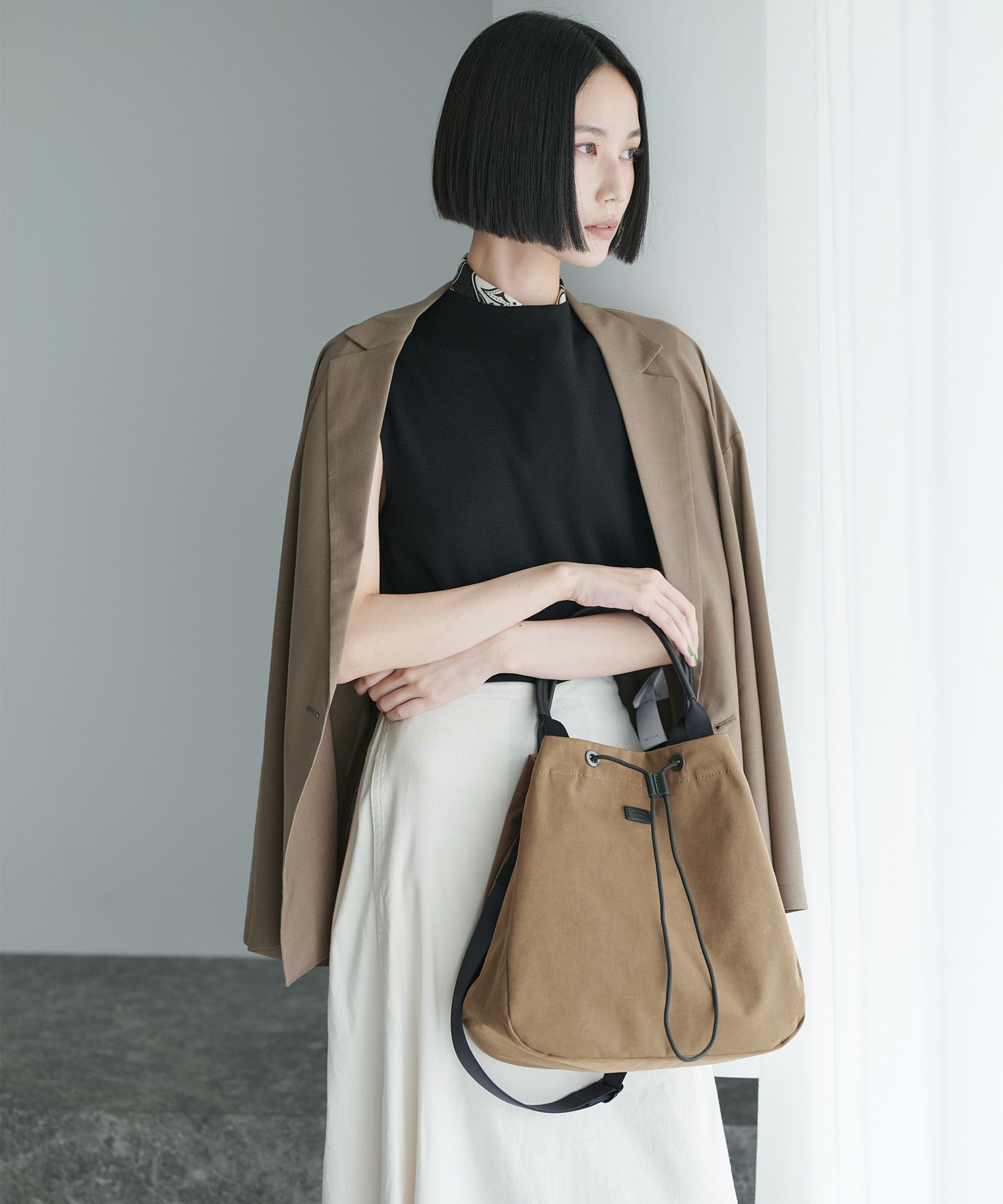 そ*う様 MIL CLOTH 2WAY DRAW STRING TOTE そ*う様 MIL CLOTH 2WAY DRAW STRING TOTE